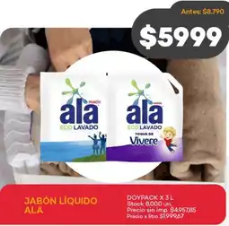 Supermercados Tadicor Ala jabón líquido oferta