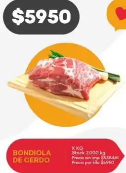 Supermercados Tadicor Bondiola de cerdo oferta