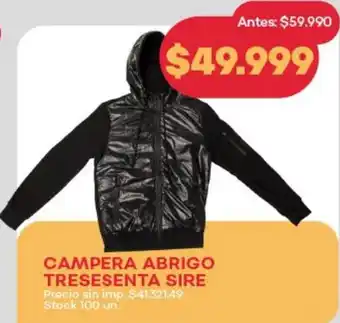 Supermercados Tadicor Campera abrigo tresesenta sire oferta