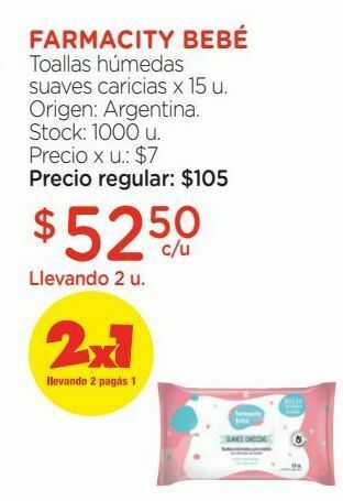 Farmacity Toallas húmedas farmacity bebé suaves caricias cross x 15 un oferta