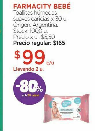 Farmacity Toallas húmedas farmacity bebé suaves caricias cross x 30 un oferta