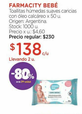 Farmacity Toallas húmedas farmacity bebé suaves caricias x 50 un oferta