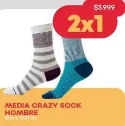 Supermercados Tadicor Media crazy sock hombre oferta