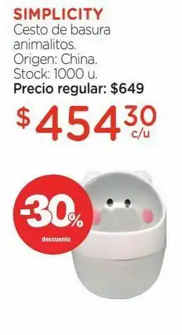 Farmacity Cesto de basura simplicity oferta