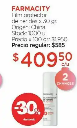 Farmacity Farmacity film protector de heridas farmacity x 30 g oferta