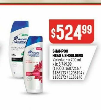 Makro Shampoo head & shoulders oferta
