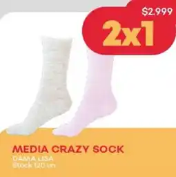Supermercados Tadicor Media crazy sock dama lisa oferta
