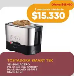 Supermercados Tadicor Tostadora smart tek oferta