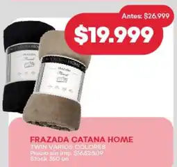Supermercados Tadicor Frazada catana home twin varios colores oferta