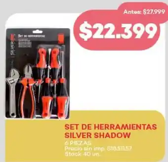 Supermercados Tadicor Set de herramientas silver shadow oferta