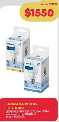 Supermercados Tadicor Philips lámpara ecohome oferta