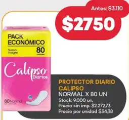 Supermercados Tadicor Calipso protector diario normal oferta