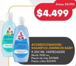 Supermercados Tadicor Johnson baby acondicionador/ shampoo oferta