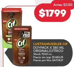 Supermercados Tadicor Cif lustramuebles doypack oferta