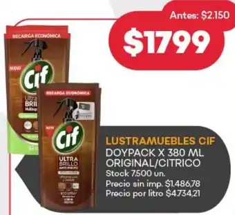Supermercados Tadicor Cif lustramuebles doypack oferta