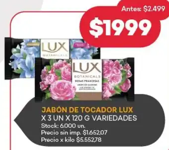Supermercados Tadicor Lux jabón de tocador oferta