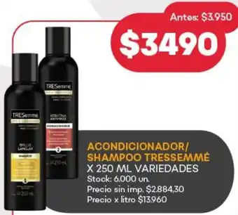 Supermercados Tadicor Tressemmé shampoo/ acondicionador oferta