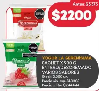 Supermercados Tadicor La serenisima yogur sachet oferta
