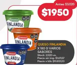 Supermercados Tadicor Finlandia queso varios sabores oferta