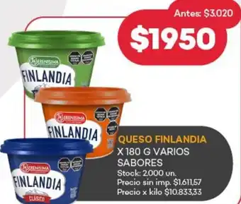 Supermercados Tadicor Finlandia queso varios sabores oferta