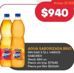 Supermercados Tadicor Brio agua saborizada sin gas oferta