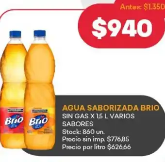 Supermercados Tadicor Brio agua saborizada sin gas oferta