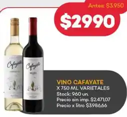 Supermercados Tadicor Cafayate vino varietales oferta