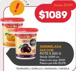 Supermercados Tadicor Dulcor mermelada pote oferta