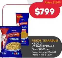 Supermercados Tadicor Terrabusi fideos varias formas oferta