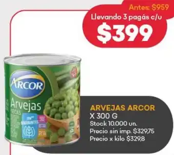 Supermercados Tadicor Arcor arvejas oferta