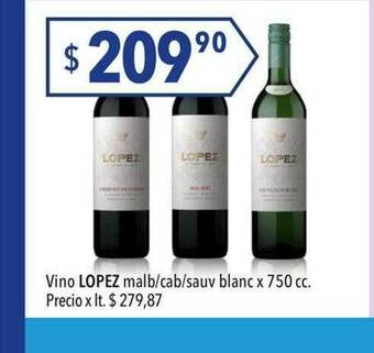 Hergo Vino Lopez Malb Cab Sauv Blanc oferta