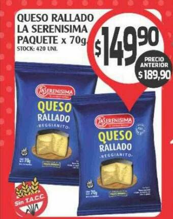 Supermercados Malambo Queso Rallado La Serenisima oferta