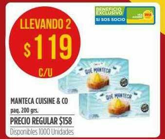 Supermercados Vea Manteca Cuisine & Co oferta
