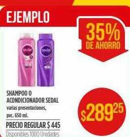 Supermercados Vea Shampoo O Acondicionador Sedal oferta