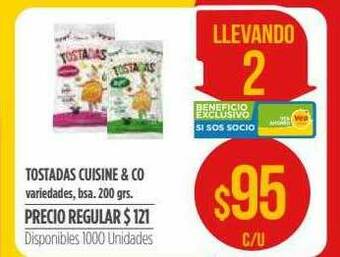 Supermercados Vea Tostadas Cuisine & Co oferta