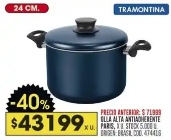 Coto Tramontina olla alta antiadherente paris oferta