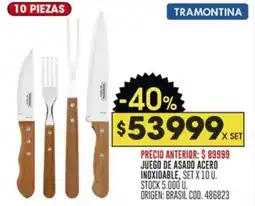 Coto Tramontina juego de asado acero inoxidable oferta