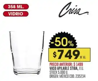 Coto Crisa vaso apilable stiba oferta