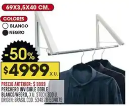 Coto Perchero invisible doble blanco/negro oferta