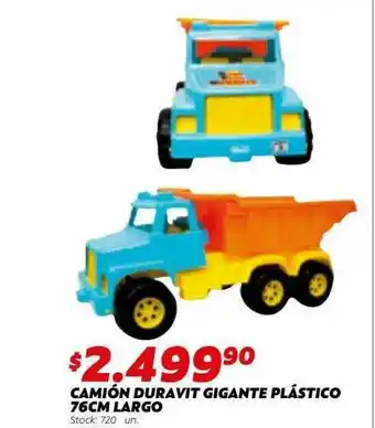 Ferniplast Camión Duravit Gigante Plástico 76cm Largo oferta