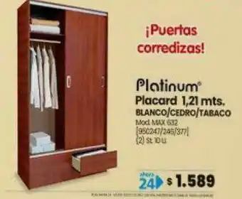 Trabuco Hogar Platinum Placard 1.21 Mts oferta