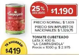 Carrefour La campagnola tomate cubeteado lata oferta