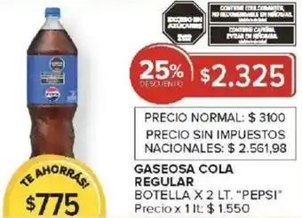 Carrefour Pepsi gaseosa cola regular botella oferta