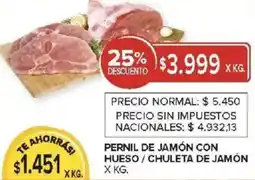 Carrefour Pernil de jamón con hueso / chuleta de jamón oferta