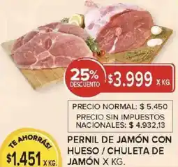 Carrefour Pernil de jamón con hueso / chuleta de jamón oferta