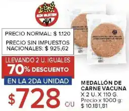 Carrefour Medallón de carne vacuna oferta