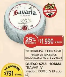 Carrefour Bavaria queso azul horma oferta