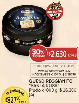 Carrefour Santa rosa queso reggianito oferta