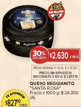 Carrefour Santa rosa queso reggianito oferta