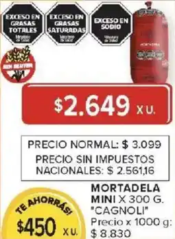 Carrefour Cagnoli mortadela mini oferta